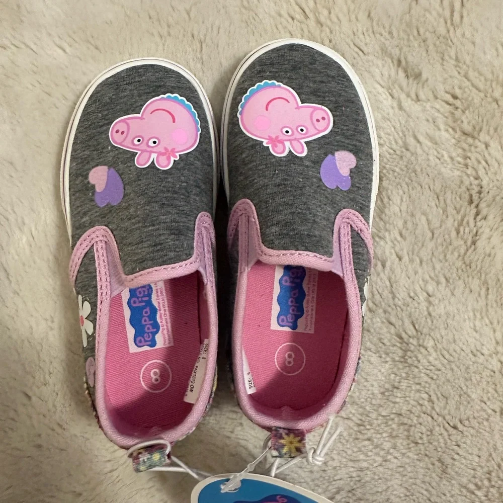 Gray and Pink Peppa Pig Slip-On Shoes - Picture 3 of 4